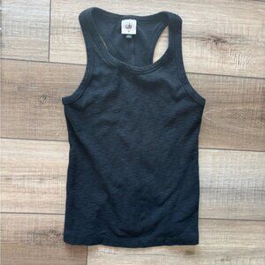 CAbi Solid Black Ribbed Halter Tank Top